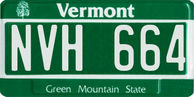 VT license plate NVH664