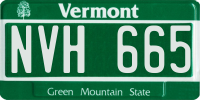 VT license plate NVH665