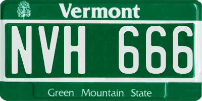 VT license plate NVH666