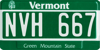 VT license plate NVH667