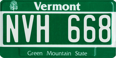 VT license plate NVH668