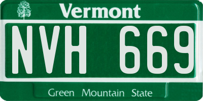VT license plate NVH669