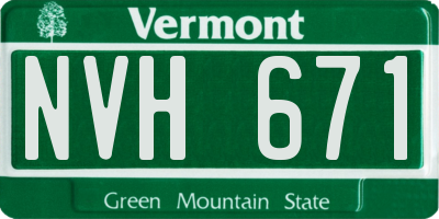 VT license plate NVH671