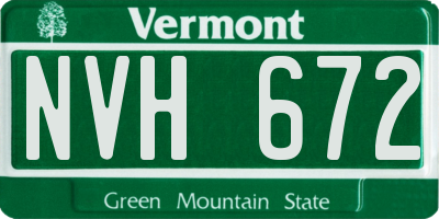 VT license plate NVH672