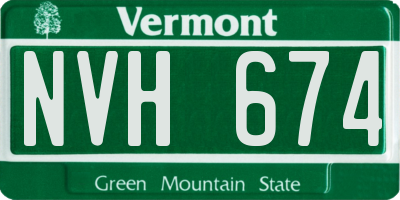 VT license plate NVH674