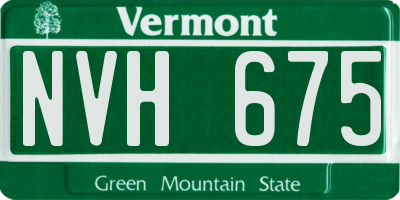 VT license plate NVH675
