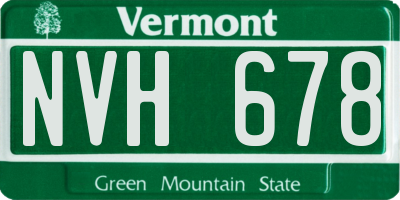 VT license plate NVH678