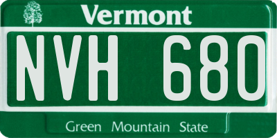 VT license plate NVH680