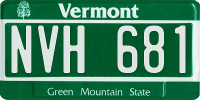 VT license plate NVH681