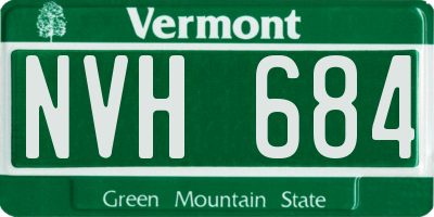 VT license plate NVH684