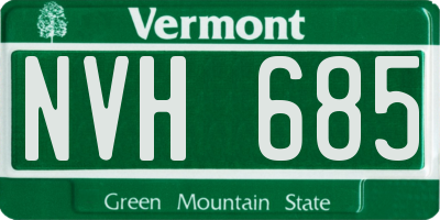 VT license plate NVH685