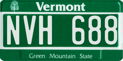 VT license plate NVH688