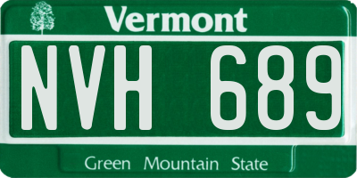 VT license plate NVH689