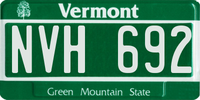 VT license plate NVH692