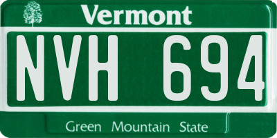 VT license plate NVH694
