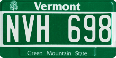 VT license plate NVH698