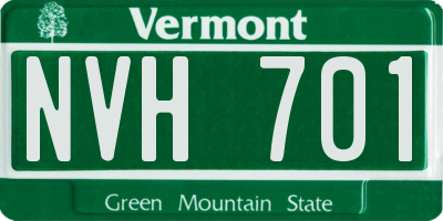 VT license plate NVH701