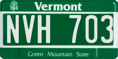 VT license plate NVH703