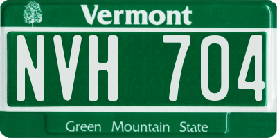 VT license plate NVH704
