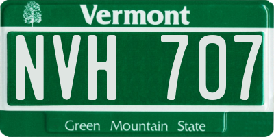 VT license plate NVH707
