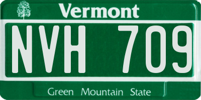 VT license plate NVH709