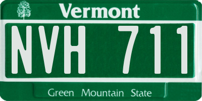 VT license plate NVH711