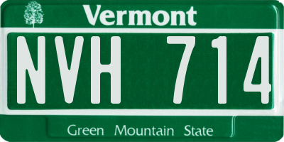 VT license plate NVH714