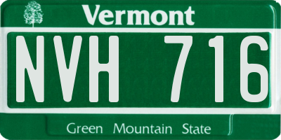 VT license plate NVH716