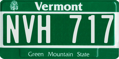 VT license plate NVH717