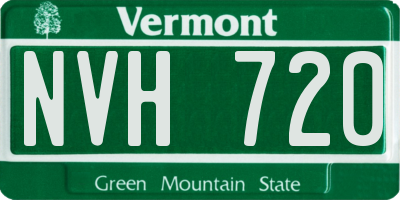 VT license plate NVH720