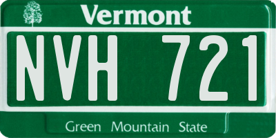 VT license plate NVH721