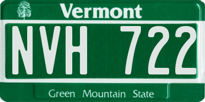 VT license plate NVH722