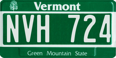 VT license plate NVH724