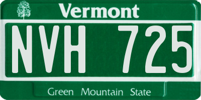 VT license plate NVH725