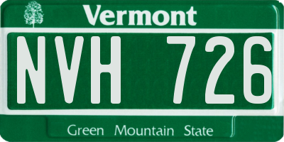 VT license plate NVH726