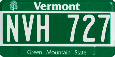 VT license plate NVH727