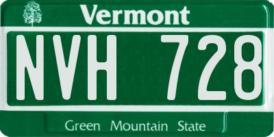 VT license plate NVH728