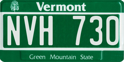 VT license plate NVH730