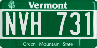 VT license plate NVH731