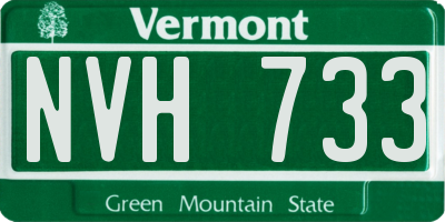 VT license plate NVH733