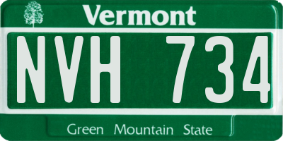 VT license plate NVH734