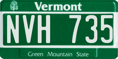 VT license plate NVH735