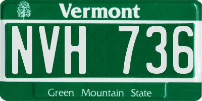 VT license plate NVH736