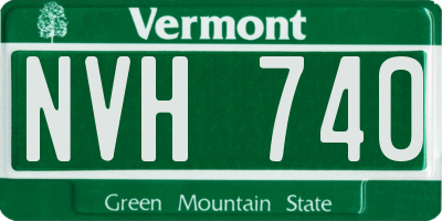 VT license plate NVH740