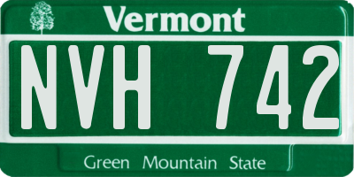VT license plate NVH742