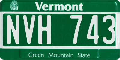 VT license plate NVH743