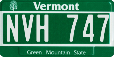 VT license plate NVH747