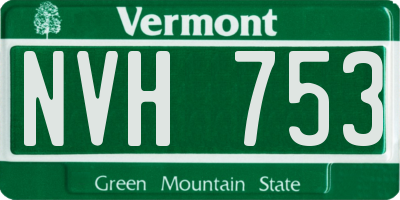 VT license plate NVH753