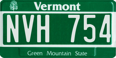 VT license plate NVH754