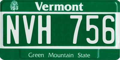 VT license plate NVH756